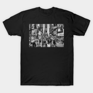 Times Square, Broadway, Black And White T-Shirt